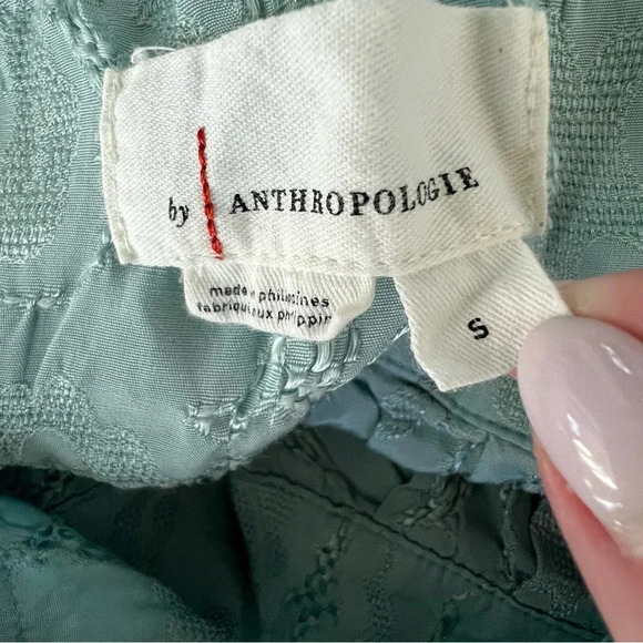Anthropologie Pleated Harem Genie Pants Embroidered Toile Sky Size Small - Picture 12 of 14